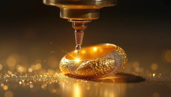 دستگاه برش لیزر که بر روی طلا حکاکی می کند